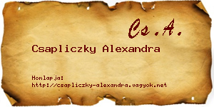 Csapliczky Alexandra névjegykártya